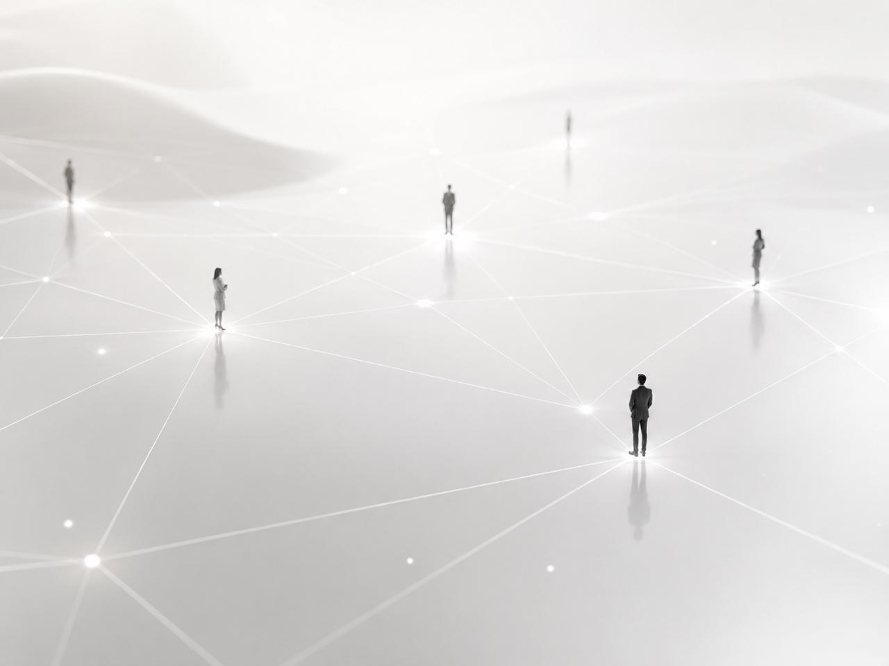 Network of connected professionals, representing Closr Talent's talent network